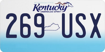 KY license plate 269USX