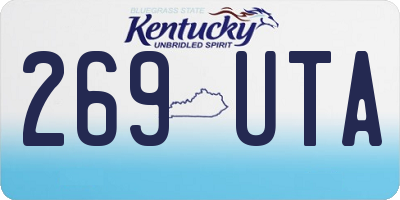 KY license plate 269UTA