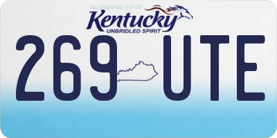KY license plate 269UTE