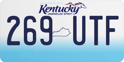 KY license plate 269UTF