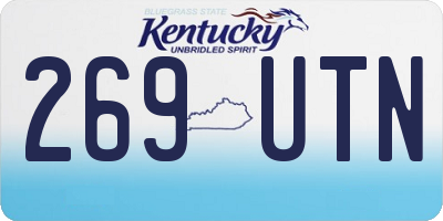 KY license plate 269UTN