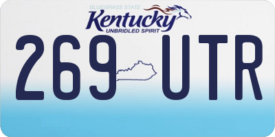 KY license plate 269UTR