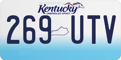 KY license plate 269UTV