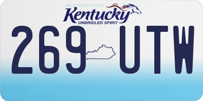 KY license plate 269UTW