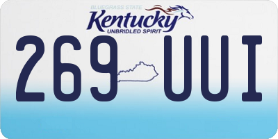 KY license plate 269UUI