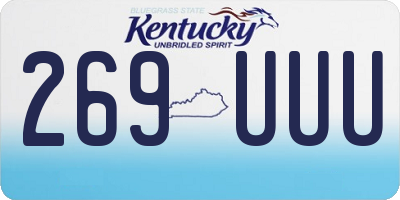 KY license plate 269UUU