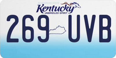 KY license plate 269UVB
