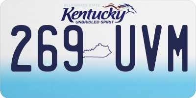 KY license plate 269UVM