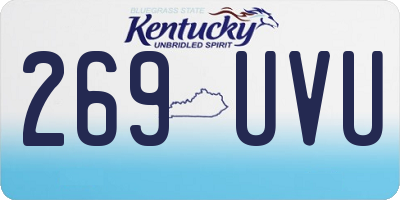 KY license plate 269UVU