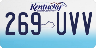 KY license plate 269UVV