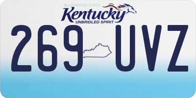 KY license plate 269UVZ