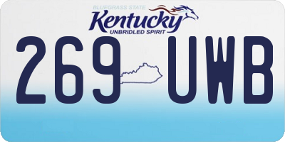 KY license plate 269UWB