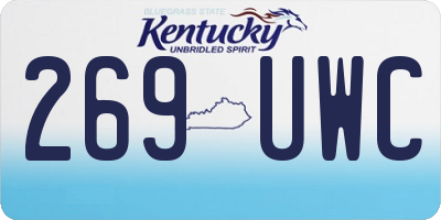KY license plate 269UWC