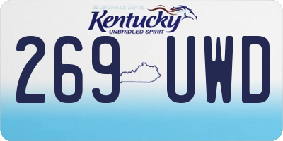 KY license plate 269UWD