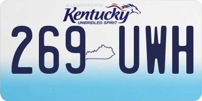 KY license plate 269UWH