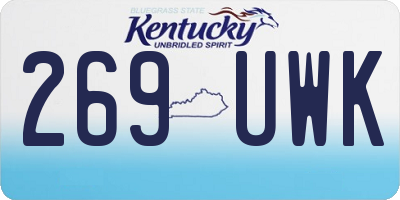 KY license plate 269UWK