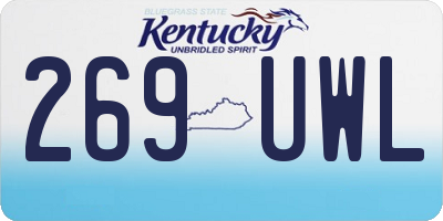 KY license plate 269UWL