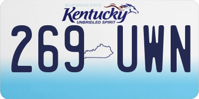 KY license plate 269UWN