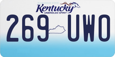 KY license plate 269UWO