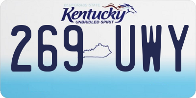 KY license plate 269UWY