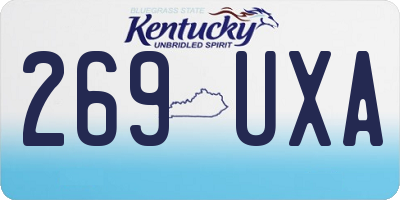 KY license plate 269UXA