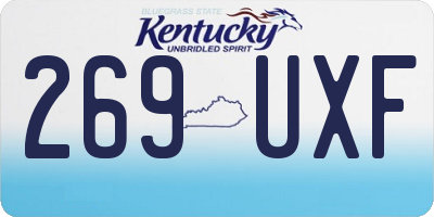 KY license plate 269UXF