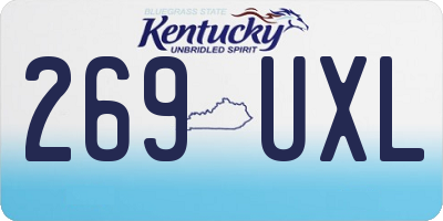 KY license plate 269UXL