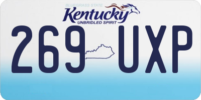 KY license plate 269UXP