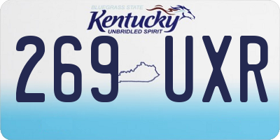 KY license plate 269UXR