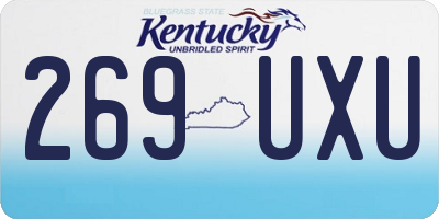 KY license plate 269UXU