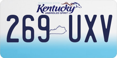 KY license plate 269UXV