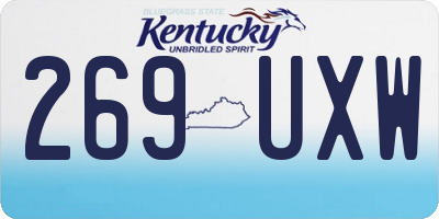 KY license plate 269UXW