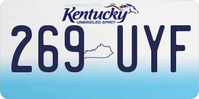 KY license plate 269UYF