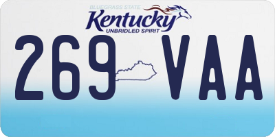KY license plate 269VAA