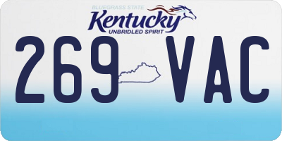KY license plate 269VAC