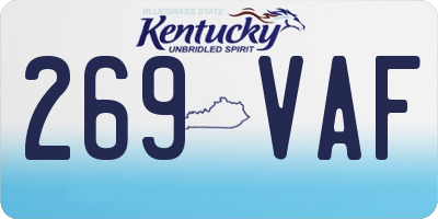 KY license plate 269VAF