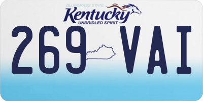 KY license plate 269VAI