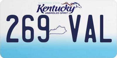 KY license plate 269VAL