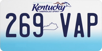 KY license plate 269VAP