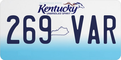 KY license plate 269VAR