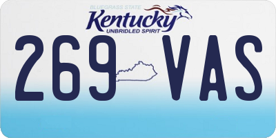 KY license plate 269VAS