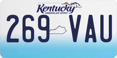 KY license plate 269VAU