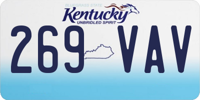 KY license plate 269VAV