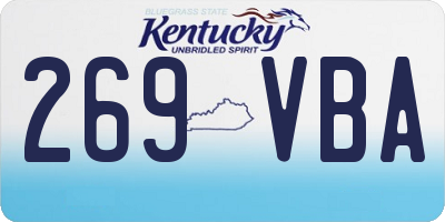KY license plate 269VBA