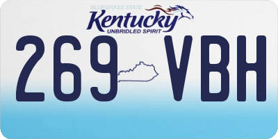 KY license plate 269VBH