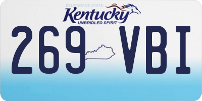 KY license plate 269VBI