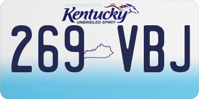 KY license plate 269VBJ