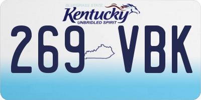 KY license plate 269VBK