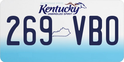 KY license plate 269VBO