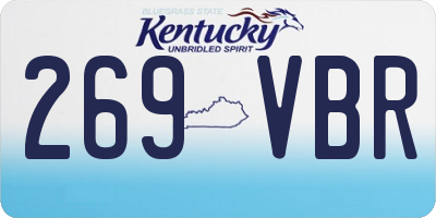 KY license plate 269VBR